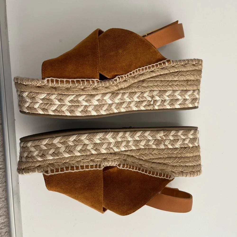 rag & bone Tan Suede Wedge Sandals